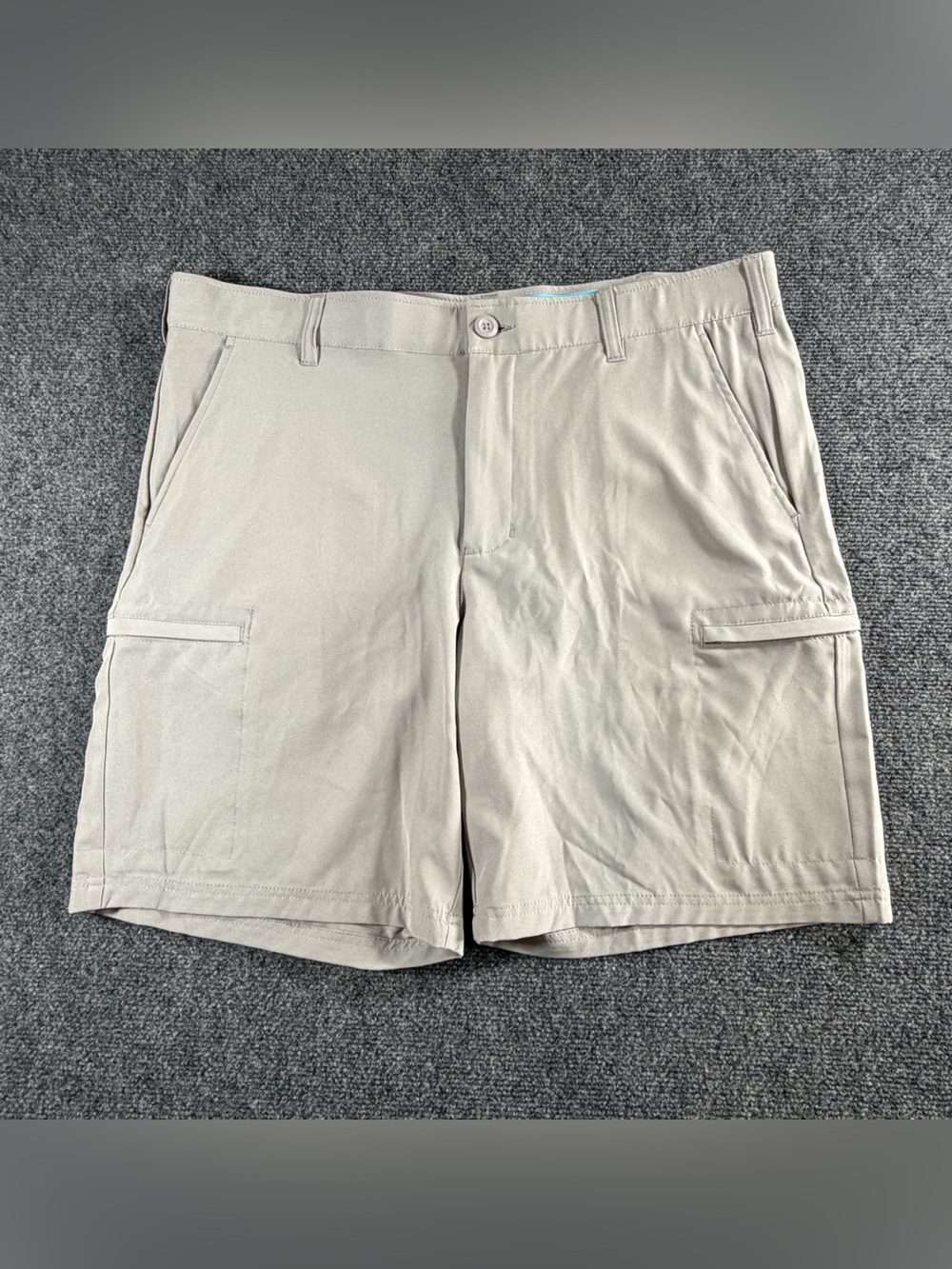 Birdie Bound Shorts Mens 38 Tan Khaki Cargo Golf Fly Zip Chino Short Casual